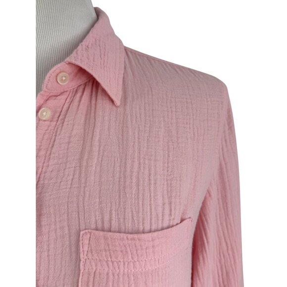 NWT J.Crew Pink Crinkle Gauze Cotton Coastal Granddaughter Button Down Top XS - Picture 4 of 16